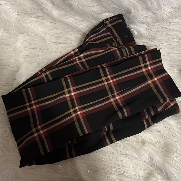 Loft mid ride ankle plaid pants (12) - Picture 7 of 8